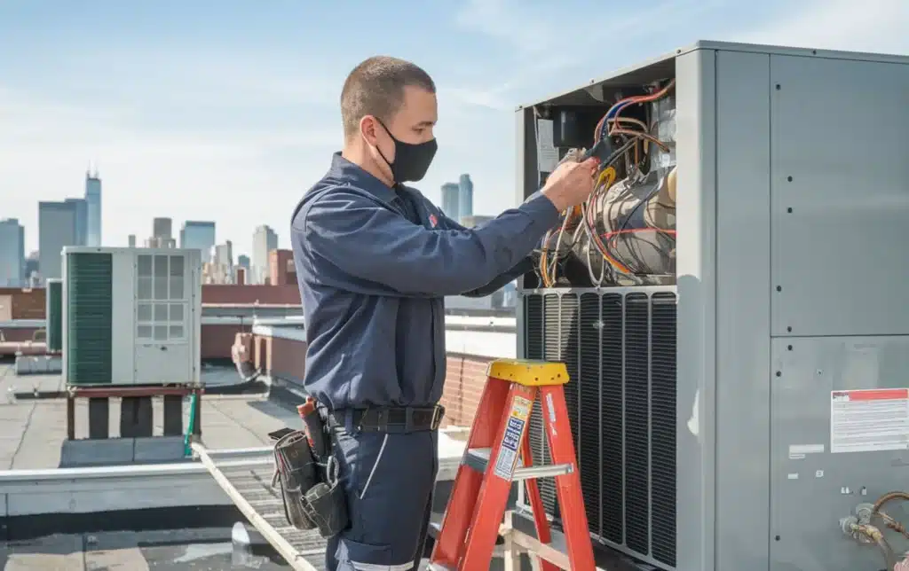A HVAC Expert Doing Air Conditioning Repair With Right Cost