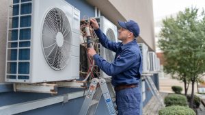 Contractor is Deciding Air Conditioning Repair Cost With Homeowners