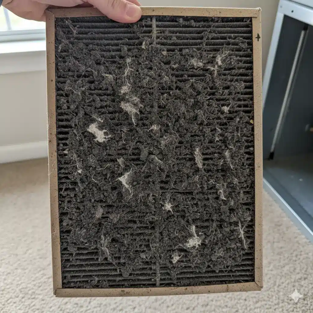 ac struggling to cool house because of dirty filter