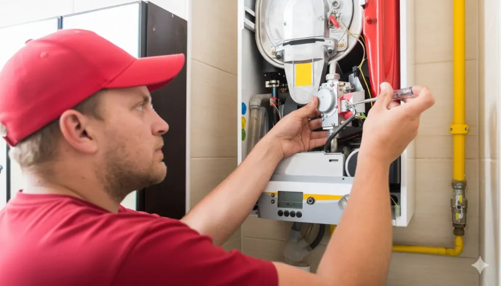 HVAC Contractor Fixing Furnace Repair With Cost